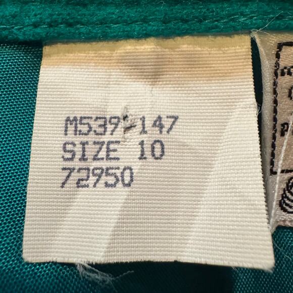 Miss Pendleton Vintage Size 10 Green 100% Virgin Wool Pleated Pencil Skirt - Picture 7 of 7